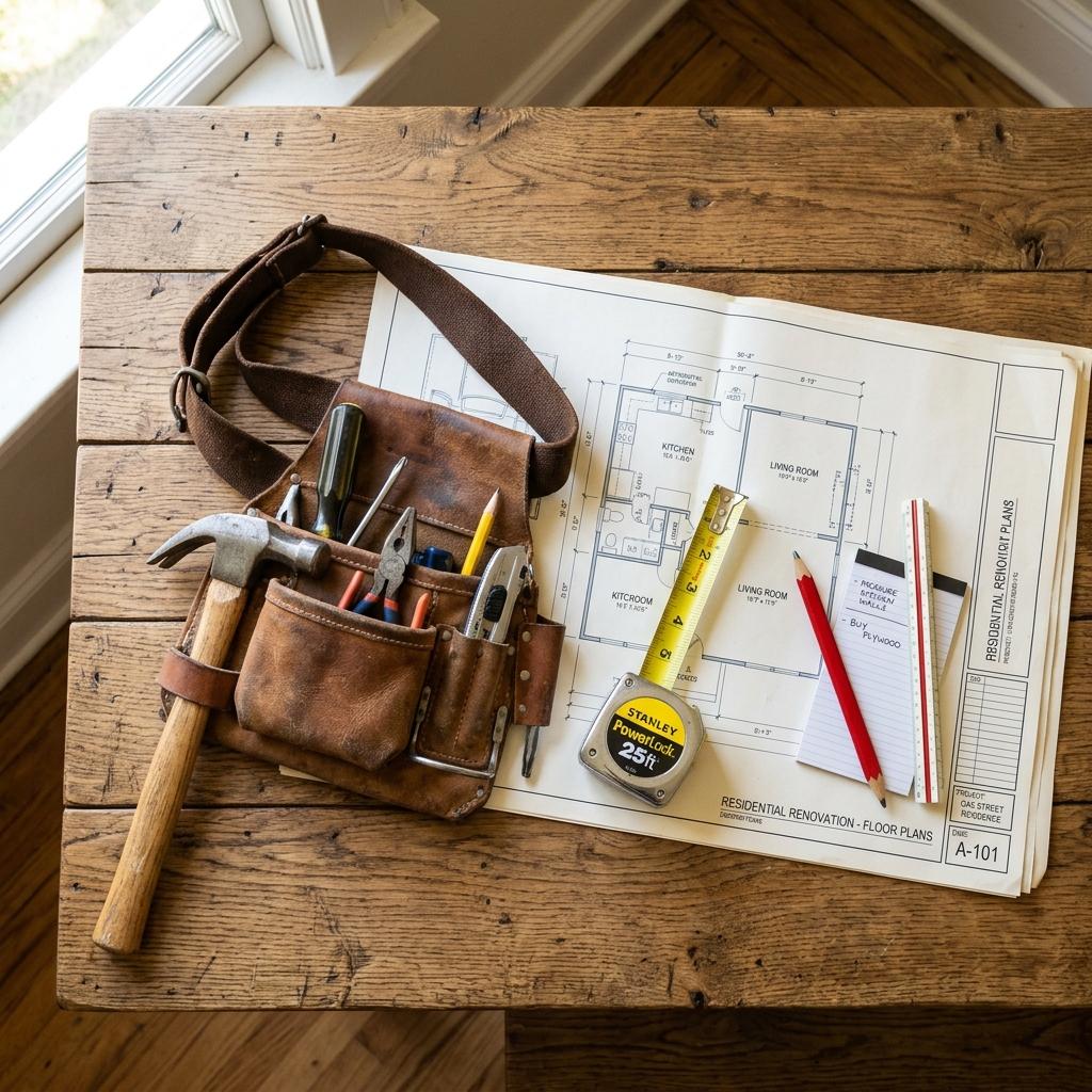 Toolbelt / planning flat-lay