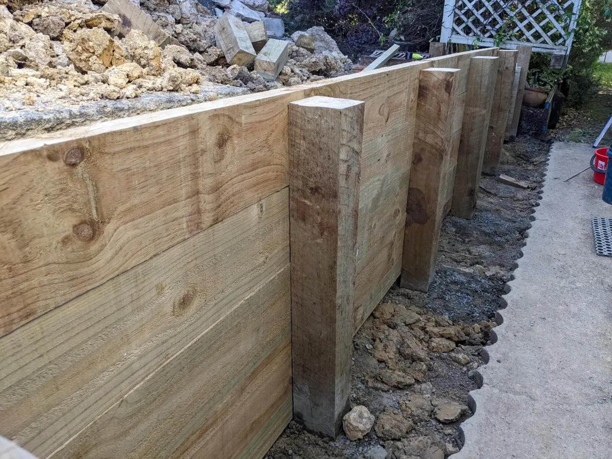 Retaining wall construction