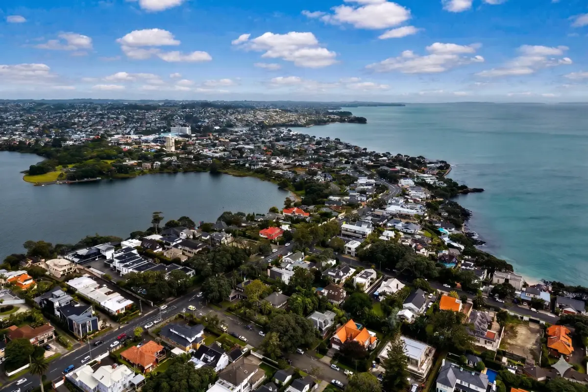 North Shore suburbs aerial view